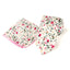 Men's Floral Necktie and Pocket Square Handkerchief Hanky Set, White (Color F22)