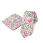 Men's Floral Necktie and Pocket Square Handkerchief Hanky Set, Blue Pink (Color F64)