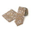 Men's Floral Necktie and Pocket Square Handkerchief Hanky Set, Brown (Color F65)