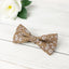 Men's Cotton Floral Bow Tie and Handkerchief Set, Brown (Color F65)