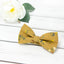 Men's Cotton Floral Bow Tie and Handkerchief Set, Yellow Mustard (Color F73)