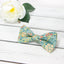 Men's Cotton Floral Bow Tie and Handkerchief Set, Green Yellow (Color F76)