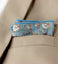 Men's Salt Shrinking Seersucker Cotton Floral Print Bow Tie and Handkerchief Set, Blue