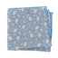 Men's Salt Shrinking Seersucker Cotton Floral Print Necktie and Handkerchief Set, Blue