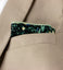 Men's Salt Shrinking Seersucker Cotton Floral Print Necktie and Handkerchief Set, Black Green
