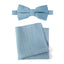 Men's Linen Blend Bow Tie and Pocket Square Handkerchief Hanky Set