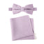 Men's Linen Blend Bow Tie and Pocket Square Handkerchief Hanky Set