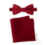 Men's Linen Blend Bow Tie and Pocket Square Handkerchief Hanky Set