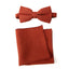 Men's Linen Blend Bow Tie and Pocket Square Handkerchief Hanky Set