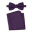 Men's Linen Blend Bow Tie and Pocket Square Handkerchief Hanky Set