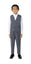 Boys' Grey 3-Piece Pinstriped Suit Set