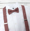 Men's Mottled Linen Suspenders and Bow Tie Set