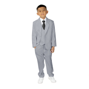 Boys' Grey Classic Fit Formal Dress Suit Set