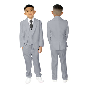 Boys' Grey Classic Fit Formal Dress Suit Set