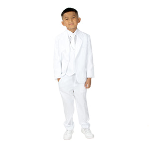 Boys' White Classic Fit Formal Dress Suit Set