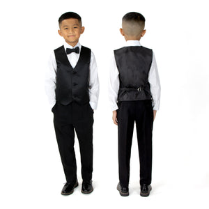 Boys' Black Classic Fit Tuxedo Set Without Tail