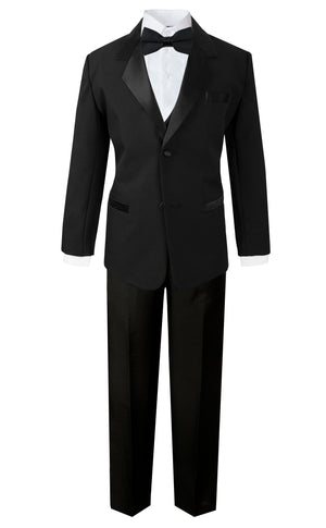 Boys' Black Classic Fit Tuxedo Set Without Tail