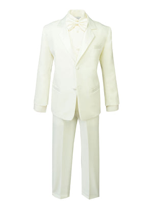Boys' Ivory-B Classic Fit Tuxedo Set Without Tail