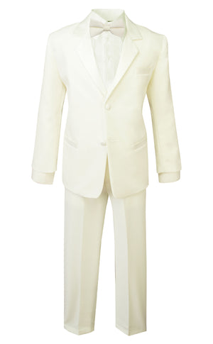 Boys' Ivory Classic Fit Tuxedo Set Without Tail