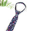 Boys' Cotton Floral Print Zipper Necktie and Pocket Square Set, Navy (Color F23)