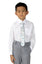 Boys' Cotton Floral Skinny Zipper Tie, Dusty Blue (Color F48)