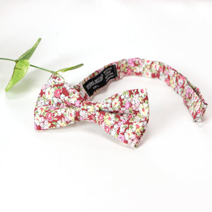 Boy's Cotton Floral Print Bow Tie and Pocket Square Set, Cinnamon (Color F46)