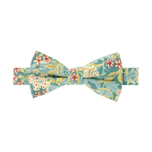 Boys' Cotton Floral Bow Tie, Green Yellow (Color F76)