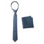 Boys' Linen Blend Zipper Necktie and Pocket Square Set