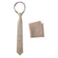 Boys' Linen Blend Zipper Necktie and Pocket Square Set