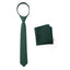 Boys' Linen Blend Zipper Necktie and Pocket Square Set