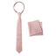 Boys' Linen Blend Zipper Necktie and Pocket Square Set