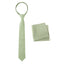 Boys' Linen Blend Zipper Necktie and Pocket Square Set