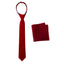 Boys' Linen Blend Zipper Necktie and Pocket Square Set