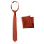 Boys' Linen Blend Zipper Necktie and Pocket Square Set