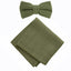 Boys' Linen Blend Bow Tie and Pocket Square Set