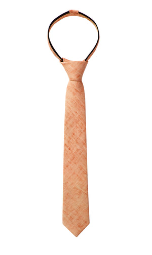 Boys' Mottled Linen Zipper Necktie