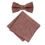Boys' Mottled Linen Bow Tie and Handkerchief Set