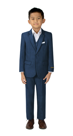 Boys' Blue 3-Piece Slim Fit Suit Set