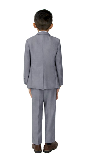 Boys' Gray 3-Piece Slim Fit Suit Set