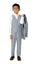 Boys' Light Gray 3-Piece Slim Fit Suit Set