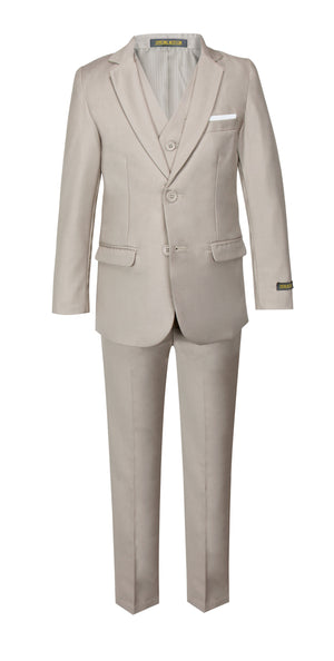 Boys' Tan-B 3-Piece Slim Fit Suit Set