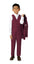 Boys' Burgundy 3-Piece Slim Fit Suit Set