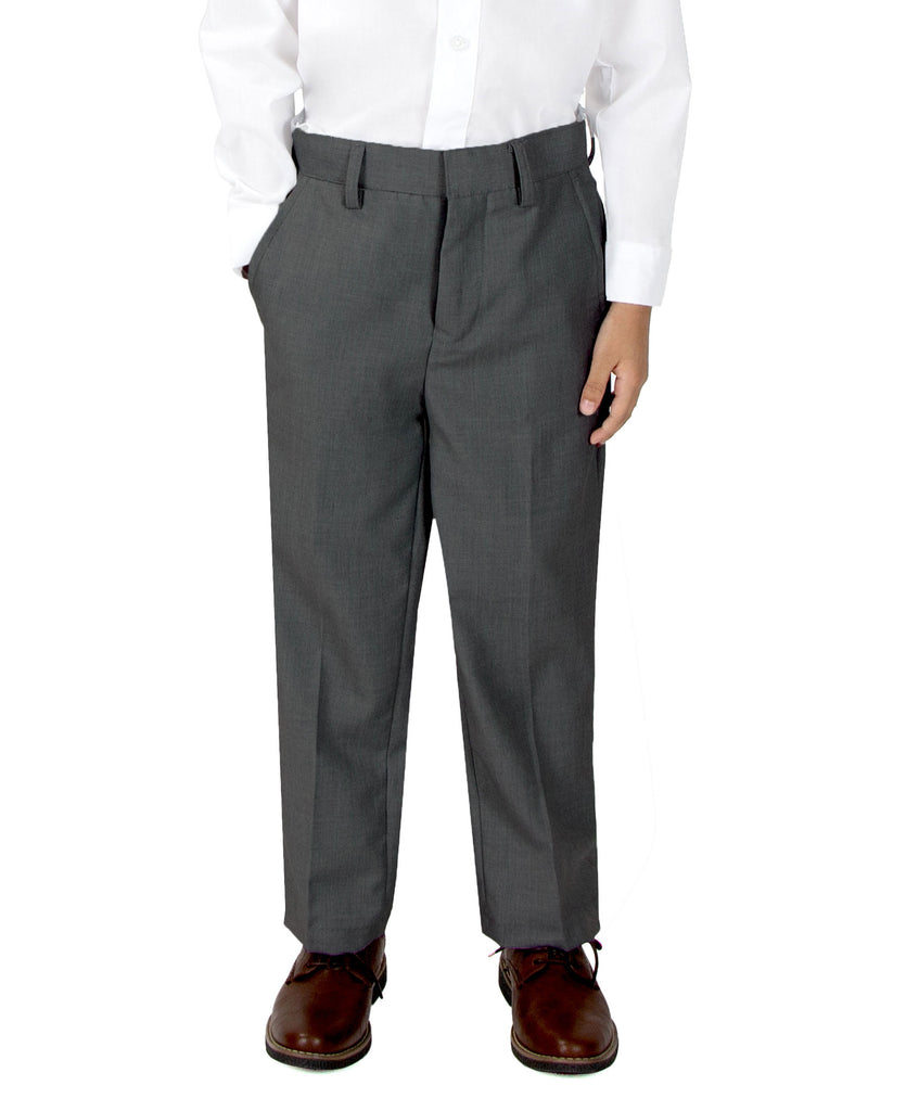 Boys' Charcoal-C Flat Front Dress Pants – SPRING NOTION Boys' Charcoal-C Flat Front Dress Pants – SPRING NOTION