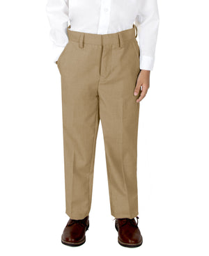 Boys' Khaki Flat Front Dress Pants