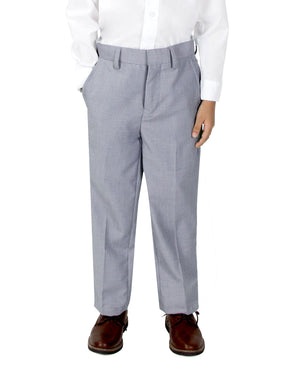 Boys' Light Grey Flat Front Dress Pants