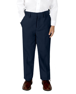 Boys' Navy Flat Front Dress Pants