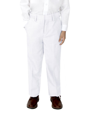 Boys' White-C Flat Front Dress Pants