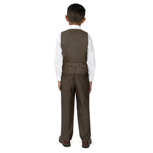 Boys' Brown 2-Piece Vest Set