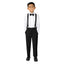 Boys' 4 Piece Suspenders Outfit, Black/White/Black