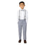 Boys' 4 Piece Suspenders Outfit, Light Grey/White/Grey